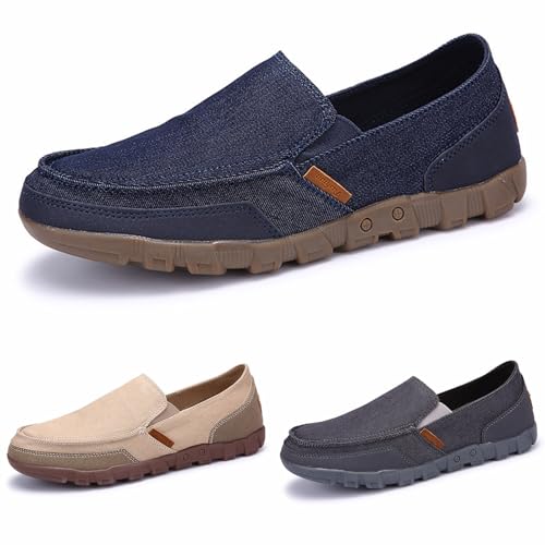 Halbschuhe Herren Stoff Flache Sohle Schuhe Herren Sport Loafers Schuhe Gedämpft Stoffschuhe Atmungsaktiv Joggingschuhe rutschfeste Schlupfschuhe Slip On Freizeitschuhe Elegante Golfschuhe Leicht von Generisch