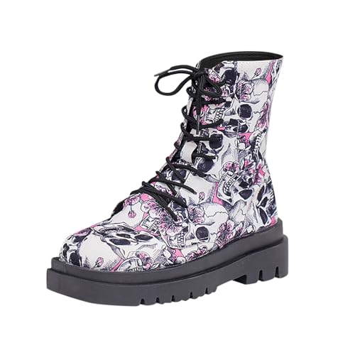 Halbstiefel Damen Elegant Kurzstiefel Klassisch Stiefeletten Halloween Schlupfstiefeletten Festliche Winterstiefel Chunky Heels Übergangsstiefel Outdoor Damenstiefel von Generisch