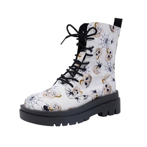 Halbstiefel Damen Elegant Kurzstiefel Klassisch Stiefeletten Halloween Schlupfstiefeletten Festliche Winterstiefel Chunky Heels Übergangsstiefel Outdoor Damenstiefel von Generisch