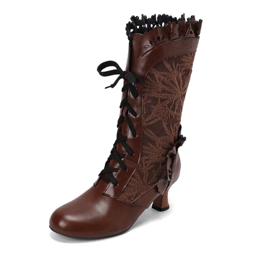 Halbstiefel Damen Weite H Schlupfstiefel Mittelabsatz Lolita Übergangsstiefel Stiefeletten Spitzenschleife Damenstiefel Stiefeletten Stiefel Ankle Boots Retro Winter Herbst Halbstiefel Damen Weite H Schlupfstiefel Mittelabsatz Lolita Übergangsstiefel Stiefeletten Spitzenschleife Damenstiefel Stiefeletten Stiefel Ankle Boots Retro Winter Herbst von Generisch