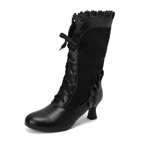 Halbstiefel Damen Weite H Schlupfstiefel Mittelabsatz Lolita Übergangsstiefel Stiefeletten Spitzenschleife Damenstiefel Stiefeletten Stiefel Ankle Boots Retro Winter Herbst Halbstiefel Damen Weite H Schlupfstiefel Mittelabsatz Lolita Übergangsstiefel Stiefeletten Spitzenschleife Damenstiefel Stiefeletten Stiefel Ankle Boots Retro Winter Herbst von Generisch