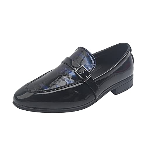 Hallenschuhe Junge Freizeitschuhe Kinder Lederschuhe Mode Schuhe mit spitzer Zehe Unifarbene Kleiderschuhe Elegante Kinder-Performance-Schuhe Herbstschuhe Junge Winterschuhe Gr. 21-36 von Generisch
