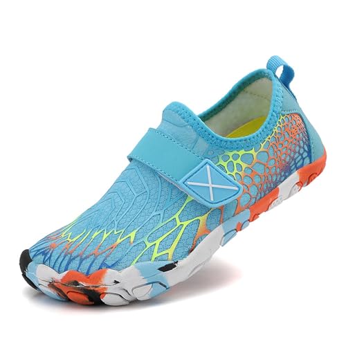 Hallenschuhe Mädchen 34 Antiscivolo Scarpe Multisport Per Spiaggia/Running/Allenamento/Corsa/Trekking/Palestra/Scoglio/Immersione Taglia 28 36 Turnschuhe 24 Junge (Sky Blue, 29.5 Little Child) von Generisch