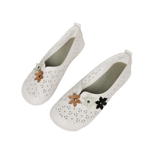 Hallenschuhe Mädchen Damen Lederschuhe Schuhe Atmungsaktiv Bequeme Freizeitschuhe (White, 38) 41 Barfußschuhe Herbst Herren Winter Weiß Orthopedische Barfuss Herrn 43 Blau Weiche Soft von Generisch