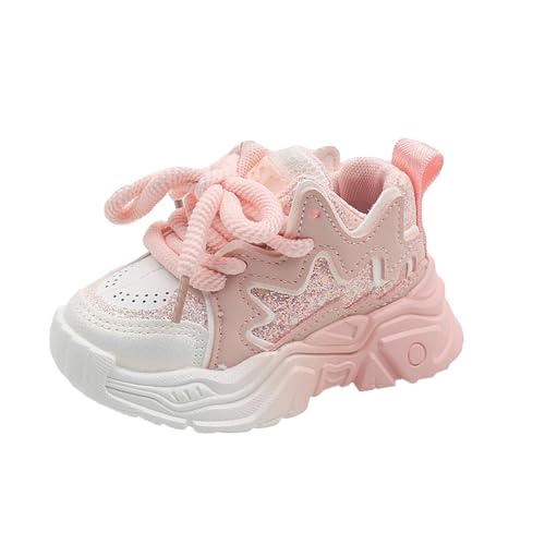 Hallenschuhe Mädchen Turnschuhe Kinder Sportschuhe Leicht Atmungsaktiv Laufschuhe Sneaker rutschfeste Schnürschuhe Kinderschuhe Hallenturnschuhe Outdoor Fitnessschuhe Wanderschuhe Barfußschuhe von Generisch