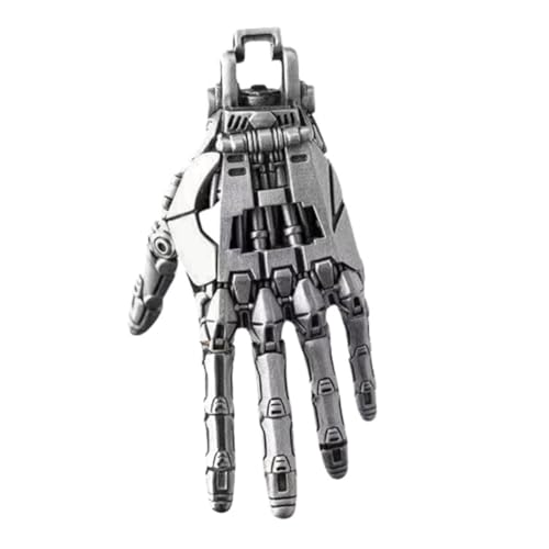 Halloween Bionische Roboterhand Halskette, Mechanischer Anhänger mit beweglichen Fingern, Steampunk Schmuck,Edelstahl Cyberpunk Accessoire,Halloween-Dekorationen/Geschenk (D) von Generisch