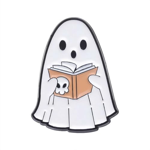 Halloween Cute Ghost Emaille Pins für Rucksäcke Emaille Broschen Knopf Kawaii Zubehör Neuheit Cartoon Tier Lustig Lovely Revers Abzeichen Kleidung Taschen Jacken für Frauen Mädchen Jungen Männer von Generisch