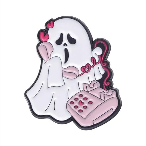Halloween Cute Ghost Emaille Pins für Rucksäcke Emaille Broschen Knopf Kawaii Zubehör Neuheit Cartoon Tier Lustig Lovely Revers Abzeichen Kleidung Taschen Jacken für Frauen Mädchen Jungen Männer von Generisch