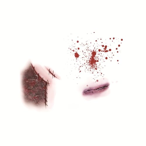 Halloween Deko Aufkleber Temporäre Tattoos Für Kinder Und Erwachsene,Festival Tattoo Pflaster,Horror Fake-Tattoo,Tattoos-Zum-Aufkleben,Make Up Für Halloweenparty,Geeignet Für Gesicht Und Arme(C2) von Generisch
