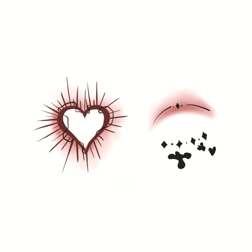 Halloween Deko Aufkleber Temporäre Tattoos Für Kinder Und Erwachsene,Festival Tattoo Pflaster,Horror Fake-Tattoo,Tattoos-Zum-Aufkleben,Make Up Für Halloweenparty,Geeignet Für Gesicht Und Arme(H2) von Generisch