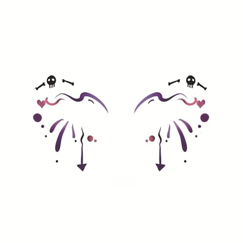 Halloween Deko Aufkleber Temporäre Tattoos Für Kinder Und Erwachsene,Festival Tattoo Pflaster,Horror Fake-Tattoo,Tattoos-Zum-Aufkleben,Make Up Für Halloweenparty,Geeignet Für Gesicht Und Arme(I1) von Generisch