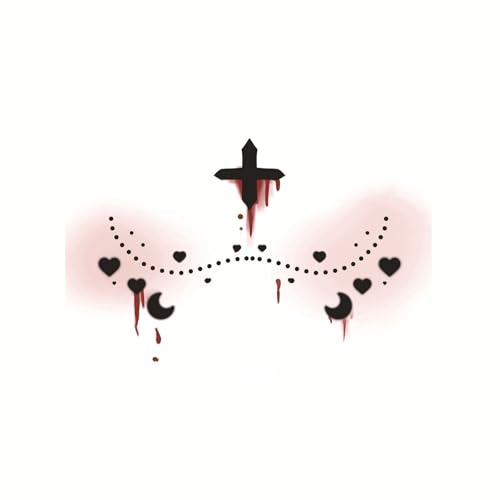 Halloween Deko Aufkleber Temporäre Tattoos Für Kinder Und Erwachsene,Festival Tattoo Pflaster,Horror Fake-Tattoo,Tattoos-Zum-Aufkleben,Make Up Für Halloweenparty,Geeignet Für Gesicht Und Arme(I2) von Generisch