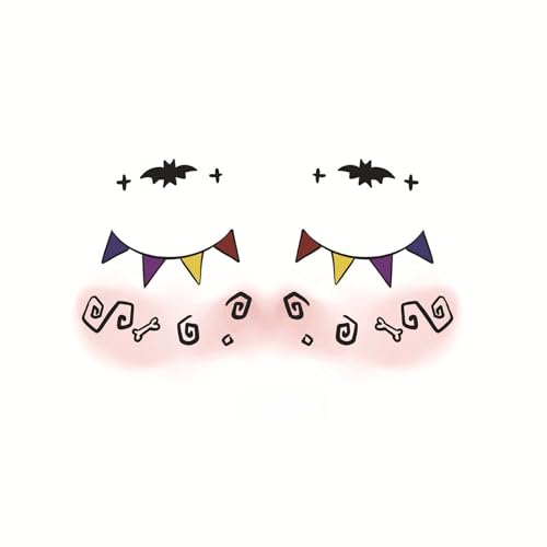Halloween Deko Aufkleber Temporäre Tattoos Für Kinder Und Erwachsene,Festival Tattoo Pflaster,Horror Fake-Tattoo,Tattoos-Zum-Aufkleben,Make Up Für Halloweenparty,Geeignet Für Gesicht Und Arme(P1) von Generisch