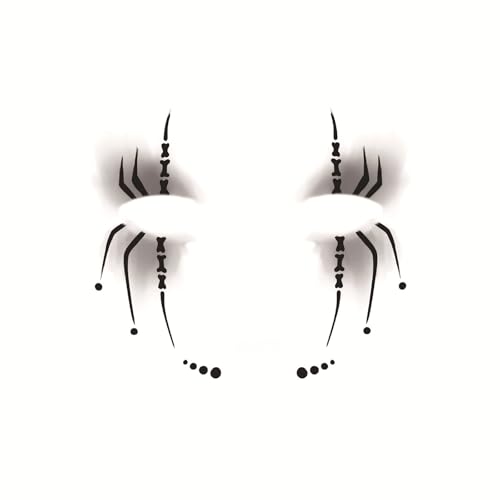 Halloween Deko Aufkleber Temporäre Tattoos Für Kinder Und Erwachsene,Festival Tattoo Pflaster,Horror Fake-Tattoo,Tattoos-Zum-Aufkleben,Make Up Für Halloweenparty,Geeignet Für Gesicht Und Arme(S1) von Generisch