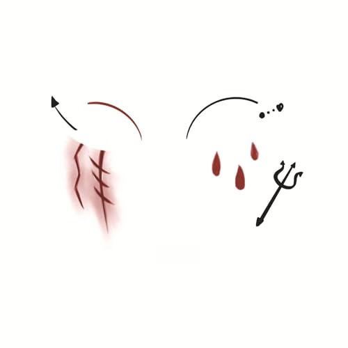 Halloween Deko Aufkleber Temporäre Tattoos Für Kinder Und Erwachsene,Festival Tattoo Pflaster,Horror Fake-Tattoo,Tattoos-Zum-Aufkleben,Make Up Für Halloweenparty,Geeignet Für Gesicht Und Arme(T1) von Generisch
