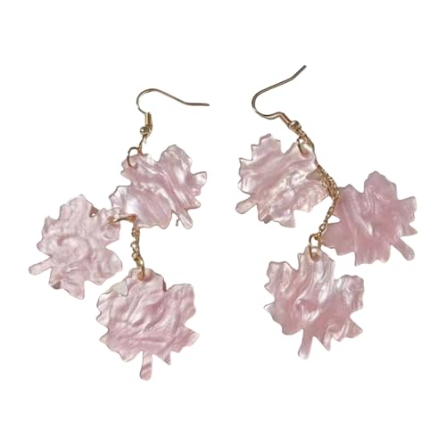 Halloween Earrings Herbstblatt-Ohrringe aus Acryl für Frauen, Herbst, leicht, bunt,schimmernd, trendig, für sie, handgefertigt von den Bemalten (Ahornblatt) Handgebogen (One Size) von Generisch