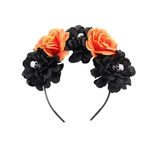 Halloween Gothic Rose Blume Stirnband für Frauen Party Cosplay Stirnband Cosplay Kopfbedeckung FG113-1 von Generisch