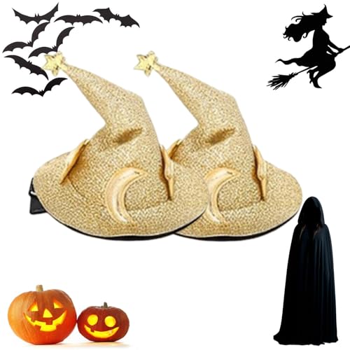 Halloween Haarspangen,Kleine gruselige Haarspangen | 2 Stück Zaubererhut Kopfschmuck | Dekorative Kleidung Pin Haarspange für Mädchen Kopfschmuck Cosplay Kostüm Halloween Haarspangen,Kleine gruselige Haarspangen | 2 Stück Zaubererhut Kopfschmuck | Dekorative Kleidung Pin Haarspange für Mädchen Kopfschmuck Cosplay Kostüm von Generisch