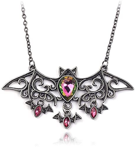 Halloween-Halskette mit Retro-Anhänger, Inlays, Edelsteinimitat, Choker, Halloween-Party-Zubehör von Generisch