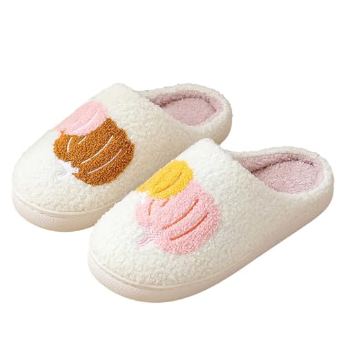 Halloween Hausschuhe Damen Warm Filzpantoffeln Indoor Filzhausschuhe Bequeme Warme Pantoffeln rutschfest Winter Baumwolle Schuhe Frauen Paare Schuhe Slippers Pantoletten von Generisch