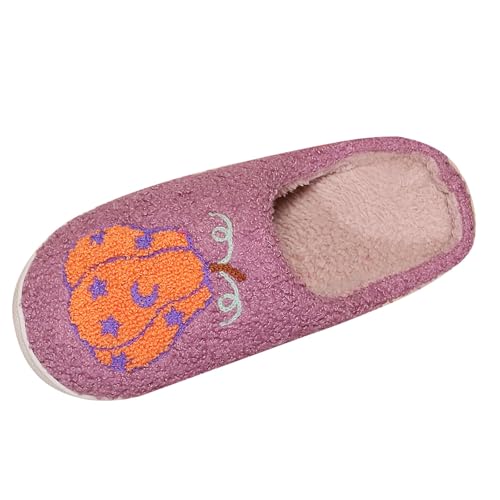 Halloween Hausschuhe Damen Winter Herren Warme Pantoffeln mit Rutschfester Gummisohle Weich und Flauschig Puschen Bequem Schuhe für drinnen und draußen Silent Cotton Schuhe mit weicher Sohle von Generisch
