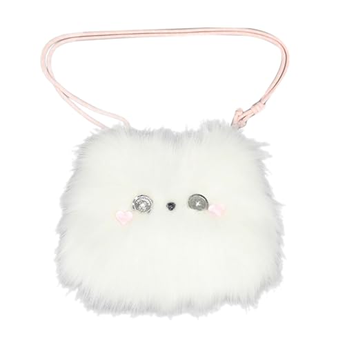 Halloween Katze Geldbörse, Plüsch Crossbody Tasche für Cosplay, bezaubernde Schule & Alltag Handtasche, weiß, 28cm von Generisch