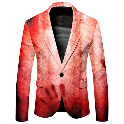 Halloween Kostüm Herren Anzug Mit Wunde - Gruselig Mantel Horror Blood Bedrucktes Slim Fit Für Feierliche Anlässe - Lounge Set Mit Blutigem Langarm Freizeit Vampir Sakko Halloween Kostüm Herren Anzug Mit Wunde - Gruselig Mantel Horror Blood Bedrucktes Slim Fit Für Feierliche Anlässe - Lounge Set Mit Blutigem Langarm Freizeit Vampir Sakko von Generisch