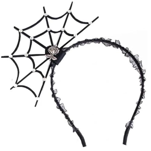 Halloween Party Requisiten Spinnennetz Spitze Stirnband Gruseliges Kostüm Karneval Hairhoop Goths Neuheit Haarbänder Erwachsene Kopfschmuck von Generisch