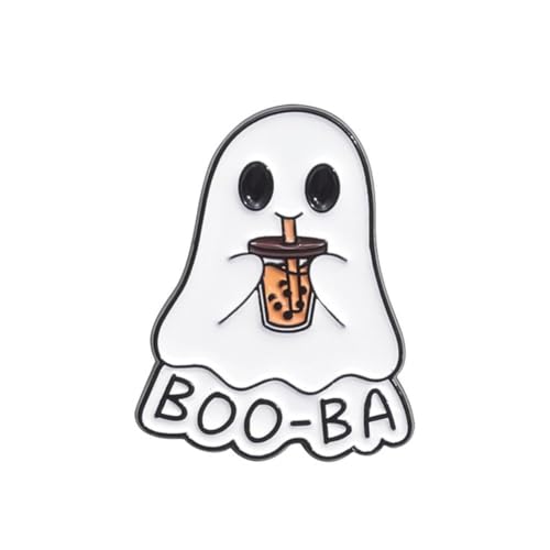 Halloween Punk Emaille Pins Cute Food Ghost Hamburger Geschenk Rucksack Kinder Pin Schmuck Revers Abzeichen Brosche D4P3 Zubehör Freunde, 1 Stpck von Generisch