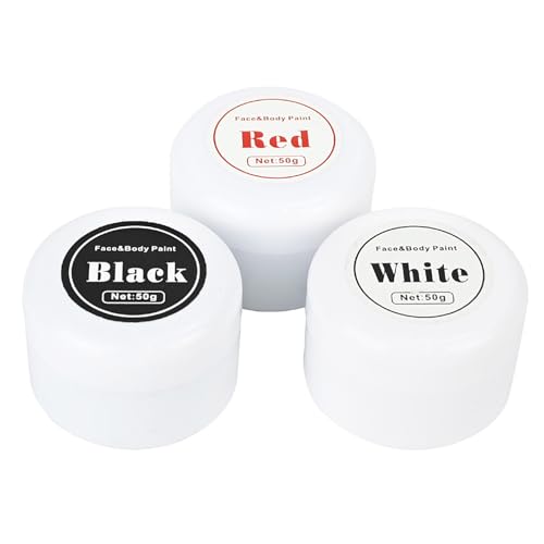 Halloween Schminke, Face Paint Theaterschmink, Weiß Schwarz Rot Körperfarbe, Schädel Gesicht Make-up, Kinderschminke Karnevals Make up, Vampir Monster Zombie Makeup, Bodypainting Faschingsschminke von Generisch