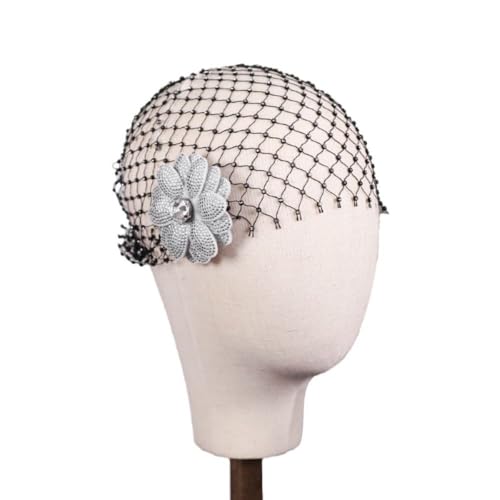 Halloween Schwarzer Schleier Stirnband, Mesh Fascinator Vintage Spitze Kopfschmuck für Frauen Braut, handgefertigtes Haarband Braut Fascinators von Generisch