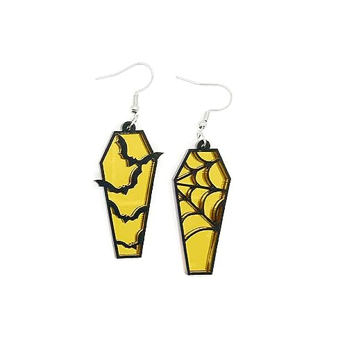 Halloween-Spinnenohrringe – Horror-Thema, leichtes baumelndes Design für Halloween-Party, Cosplay, Kostümzubehör, hypoallergenes Schmuckgeschenk für Frauen, Mädchen, Teenager, 2*4.8CM, Acryl von Generisch