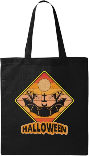 Halloween Vampir Grabstein Gruseliger Mond Vintage Poster Grafik natürliche ökologische Baumwolle Tragetasche schwarz, Schwarz , Einheitsgröße Halloween Vampir Grabstein Gruseliger Mond Vintage Poster Grafik natürliche ökologische Baumwolle Tragetasche schwarz, Schwarz , Einheitsgröße von Generisch