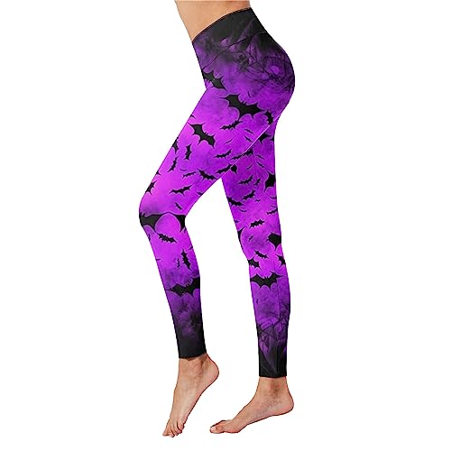 Halloween Weiblich Vampir Zombie Kompressionsstrumpfhose Blumendruck Frauen Yogahosen Spinnennetz Leggings Heben Halloween-Hexe Oberbekleidung Hose Po-Lift Anheben des Gesäßes von Generisch