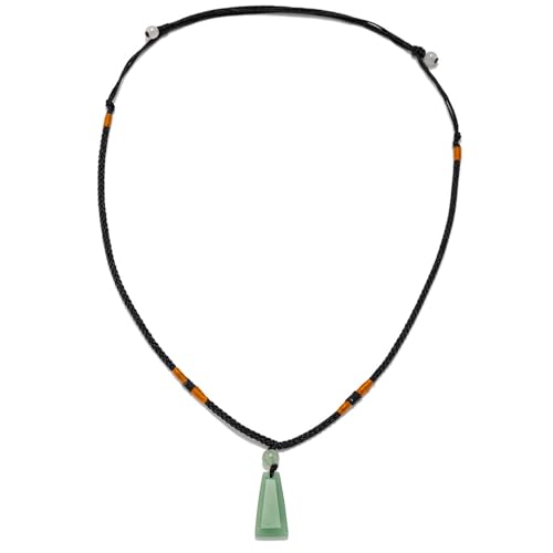 Halskette Edelstein,Verstellbare Seilkette Mit Natürlichem Kristall -Trapezanhänger, Energieschmuck Für Männer Und Frauen, Grüner Aventurin Halskette Edelstein,Verstellbare Seilkette Mit Natürlichem Kristall -Trapezanhänger, Energieschmuck Für Männer Und Frauen, Grüner Aventurin von Generisch