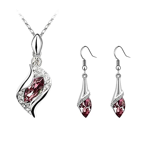 Halskette Kreative Ohrringe Schmuck Persönlichkeitsset Schmuckset Schmuckset für Mädchen 8–12 (F, Einheitsgröße) von Generisch