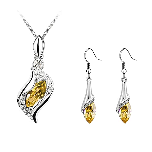 Halskette Kreative Ohrringe Schmuck Persönlichkeitsset Schmuckset Schmuckset für Mädchen 8-12 (H, Einheitsgröße) von Generisch