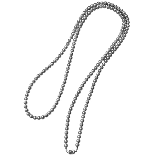 Halskette für Damen, luxuriöser Lagenstil, nickelfrei, raffiniert und aufwändig für Hochzeiten und Partys, grau, 0,5 cm Perlengröße und 129 cm Gesamtlänge von Generisch