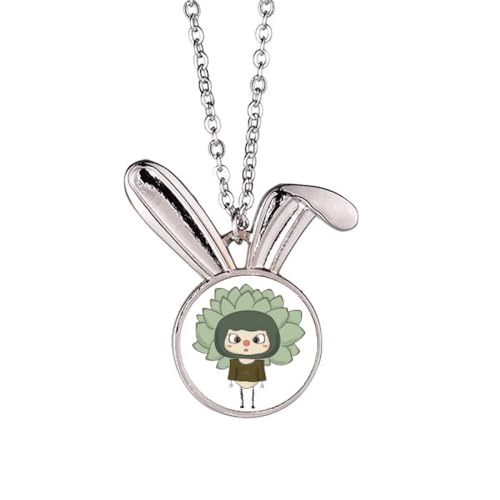 Halskette mit Anhänger, Sukkulenten, grüner Sonnenschein, UU, Kaninchen, Tierschmuck, Geschenk von Generisch