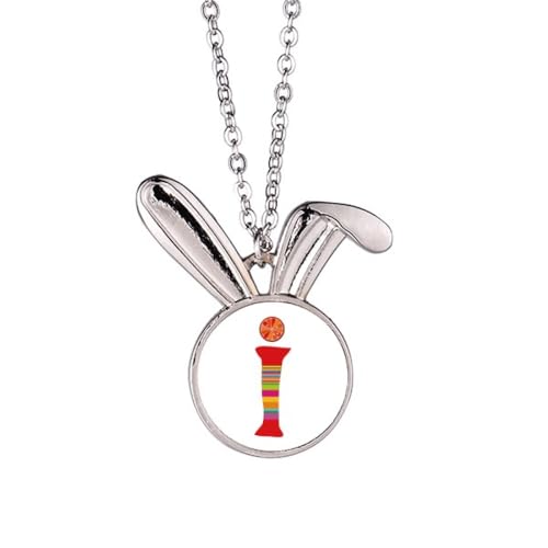 Halskette mit Anhänger "I Alphabet Orange Fruit Cute Pattern Rabbit Animal Jewelry Gift von Generisch