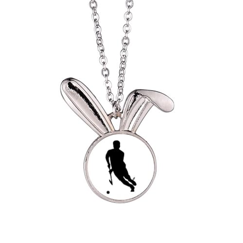 Halskette mit Anhänger für Hockey-Sport, Laufen, körperliche Bildung, Kaninchen, Tierschmuck, Geschenk von Generisch