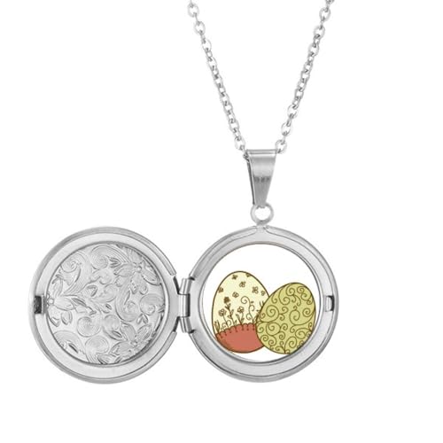 Halskette mit Blumenei-Medaillon für Ostern, Festival, Schmuck, Geburtstagsgeschenk von Generisch