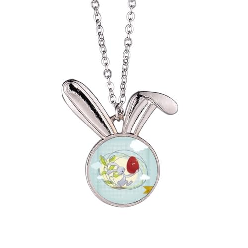 Halskette mit Hasen-Anhänger, Motiv: Frohe Ostern, Festival, Hase, Tierschmuck, Geschenk von Generisch