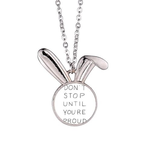 Halskette mit Hasen-Anhänger mit Aufschrift "Don't Stop Until You're Proud" von Generisch