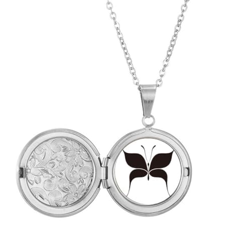 Halskette mit Medaillon im Art-Deco-Stil, Schwarz von Generisch