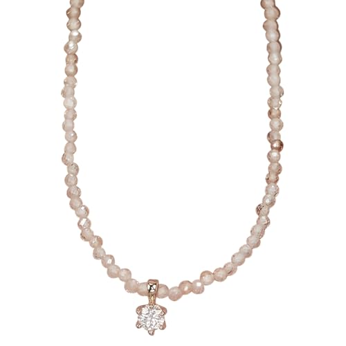 Halskette mit Moissanit-Anhänger auf 18 Karat vergoldetem Sterlingsilber, Zirkonia-Perlen-Halskette, Box für Jahrestage, Weihnachten, Valentinstag von Generisch