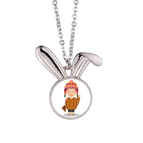 Halskette mit buntem Hut, Peru, Cartoon, Kaninchen, Tierschmuck, Geschenk Halskette mit buntem Hut, Peru, Cartoon, Kaninchen, Tierschmuck, Geschenk von Generisch