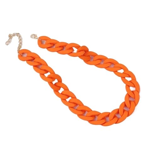 Halsketten für Damen, bunt, Acryl, matt, Choker-Halskette für Damen, Statement-Harz, breite Kette, Halsschmuck, Einheitsgröße, Achat von Generisch