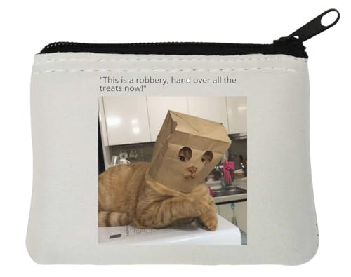 Hand All of Your Treats Now Funny Cat Meme Neopren-Geldbörse, 10 x 11 cm, Weiß Hand All of Your Treats Now Funny Cat Meme Neopren-Geldbörse, 10 x 11 cm, Weiß von Generisch