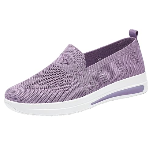Handballschuhe Damen Atmungsaktive Mesh-Schuhe EIN Fußstreichschuhe Weiche Sohle Bequeme Einzelschuhe (Purple, 40) Schuhe Herren Wandern Barfußschuhe Herbst Winter Weiß Orthopedische Barfuss von Generisch